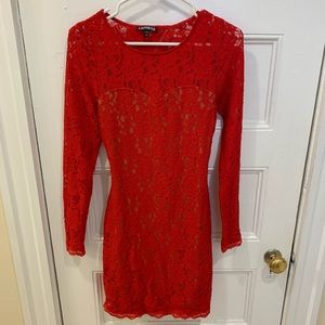 Red lace dress